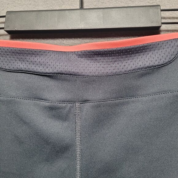 Adidas Womens Capri Cropped Athletic Leggings Gray Pink Waistband - Picture 4 of 6